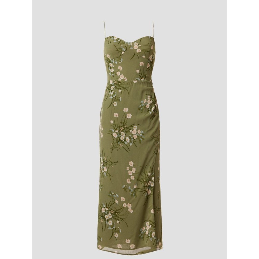 Reformation Green Floral Midi Dress - Picture 5 of 14